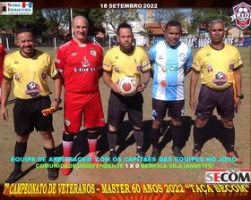 7º CAMPEONATO VETERANO - MASTER 60 ANOS - 2022 - TAÇA SECOM
